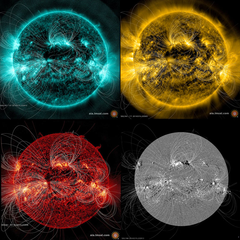 Magnetic Field Lines of The Sun, Visualized
