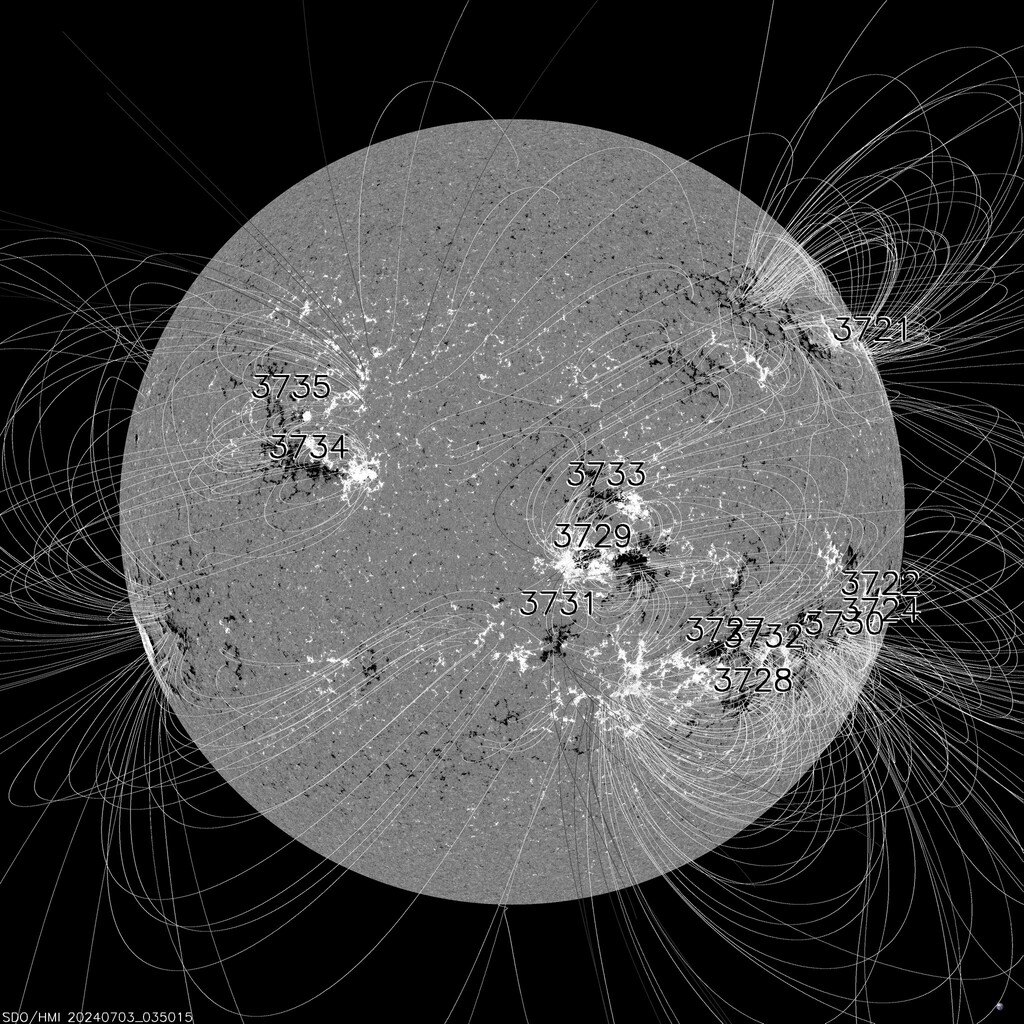 Aktuelles Magnetogramm der Sonne